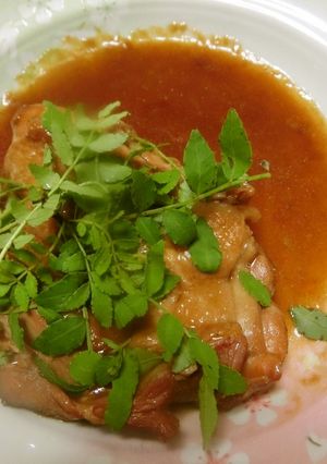鶏もも肉のたれ焼き　木の芽添え-レシピのメイン写真