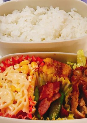 しょうが焼き弁当(アスパラベーコン)-レシピのメイン写真