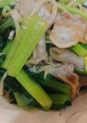 豚肉と小松菜のバター醤油炒め-レシピのメイン写真