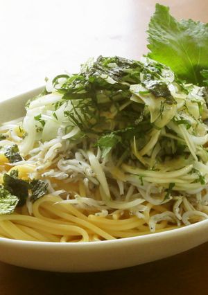 釜揚げしらすと青じそと海苔の和風パスタ-レシピのメイン写真