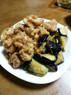 *揚げ茄子と揚げ鶏のカレー塩かけ*-レシピのメイン写真