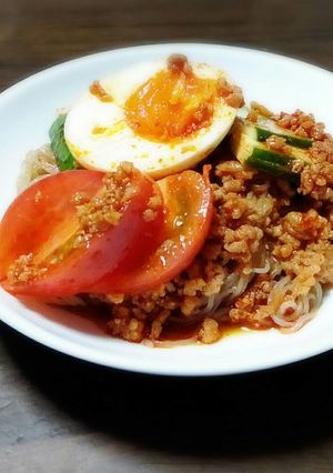 ふるる冷麺　鶏そぼろだし-レシピのメイン写真