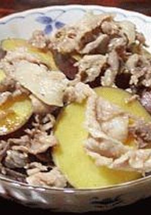サツマイモと豚肉の煮物-レシピのメイン写真