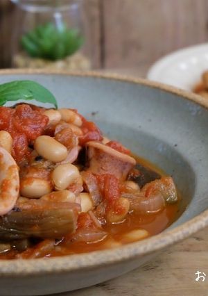 おぼれイカ☆イカと茄子･豆のトマト煮込み-レシピのメイン写真