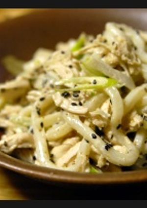 ごまたっぷりネギササミうどん-レシピのメイン写真