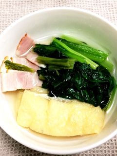 低糖質☆小松菜とベーコンの煮びたし-レシピのメイン写真