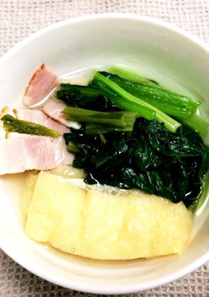 低糖質☆小松菜とベーコンの煮びたし-レシピのメイン写真