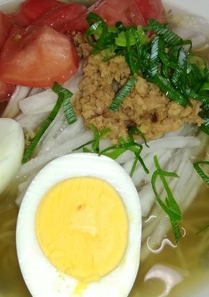 生姜肉味噌のせふるる冷麺-レシピのメイン写真