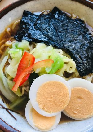 ラ王アレンジ●長ネギ＆キャベツ海苔味噌味-レシピのメイン写真
