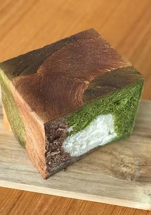 基本のパン生地で♡3色マーブル食パン♡-レシピのメイン写真