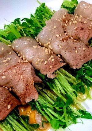 夏に超楽ちん!5分で豆苗の豚バラ巻き-レシピのメイン写真