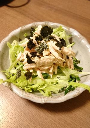 鶏むね肉の梅マヨ和え-レシピのメイン写真