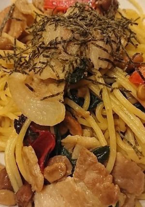 豚肉とスイスチャードの和風パスタ-レシピのメイン写真