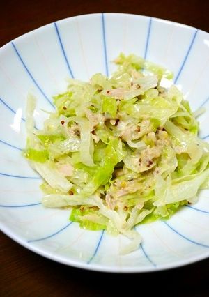 簡単！ツナレタスの粒マスタード炒め-レシピのメイン写真