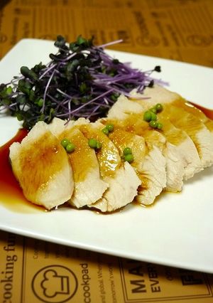 簡単！サラダチキンの黒酢掛け-レシピのメイン写真