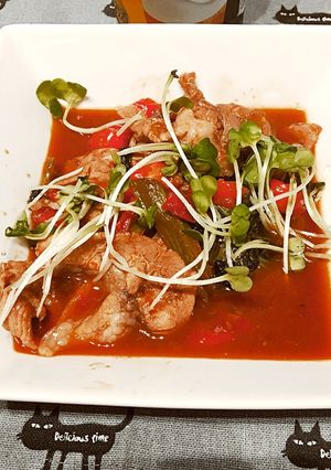 豚肉とレタスの生姜炒めほんのりトマト風味-レシピのメイン写真