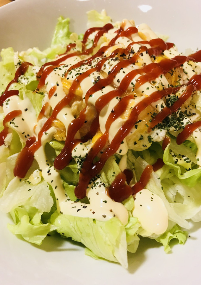 簡単☆半熟玉子焼きをのせたレタスのサラダ-レシピのメイン写真