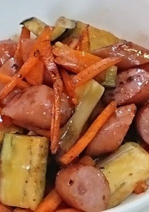 ヘルシー✨ソーセージと人参と茄子の炒め物-レシピのメイン写真