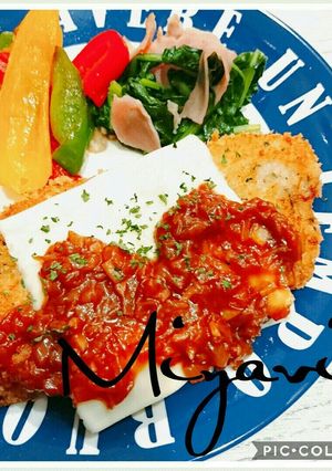 トマトなし♪Wチーズのミラノ風カツレツ♡-レシピのメイン写真
