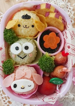 キャラ弁☆ポムポム、マイメロ、けろっぴ-レシピのメイン写真