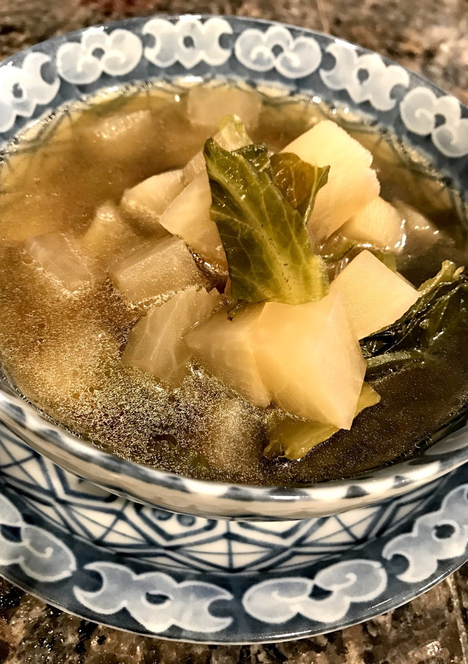レタスの硬い葉っぱを無駄なく使ってスープ-レシピのメイン写真