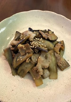簡単!豚バラと茄子の炒め物-レシピのメイン写真