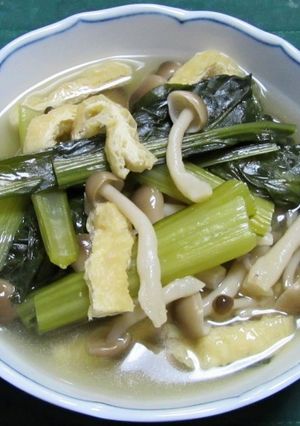 小松菜とブナシメジと油揚げの白だし煮-レシピのメイン写真