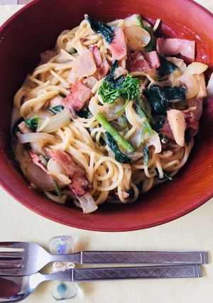 濃厚ほうれん草のクリームパスタ-レシピのメイン写真