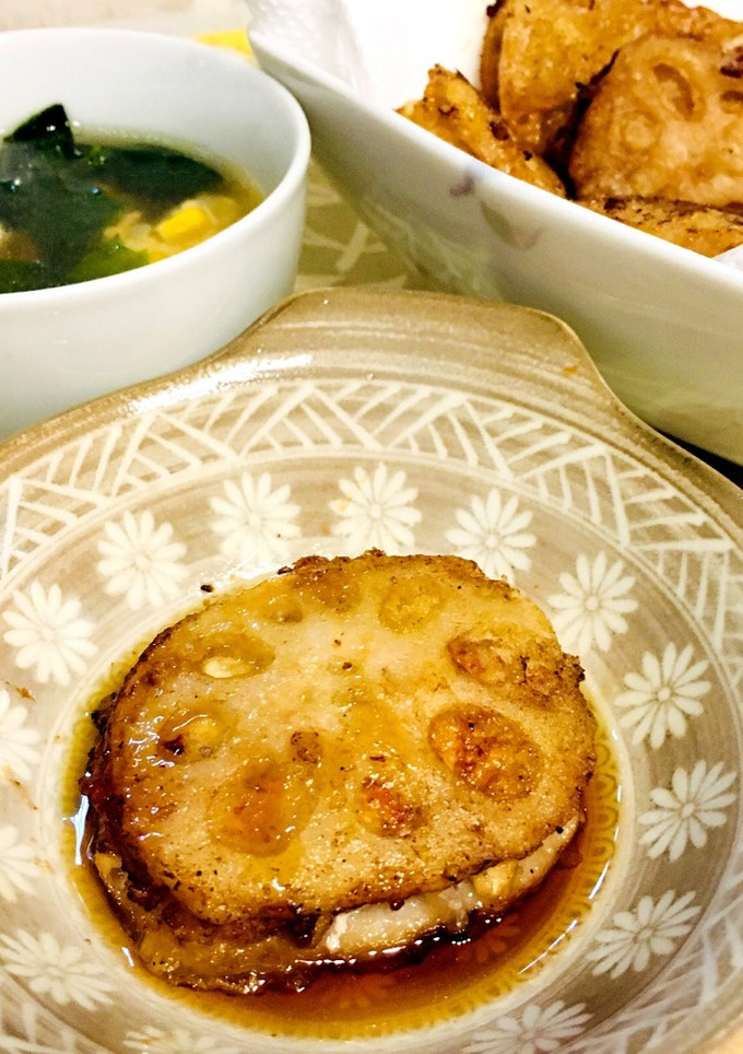 簡単☆超美味！れんこんの新玉はさみ揚げ☆-レシピのメイン写真