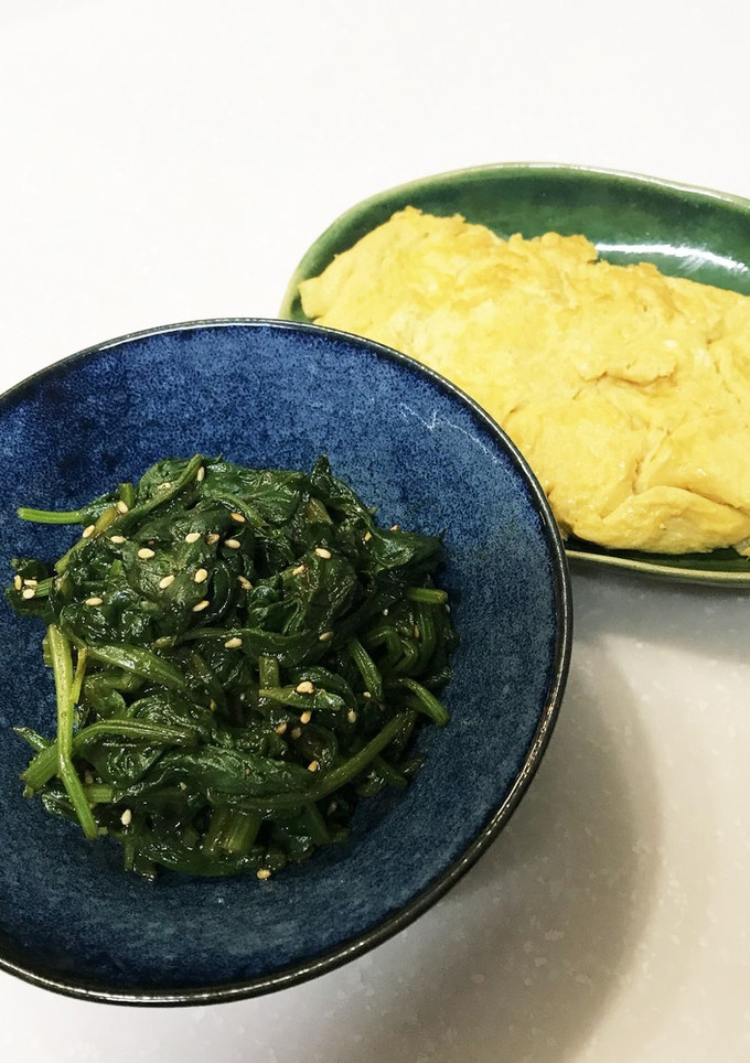 ごま油で風味UP!卵焼き&ほうれん草和え-レシピのメイン写真