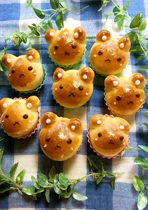 発酵1分！時短パン★くまパン-レシピのメイン写真