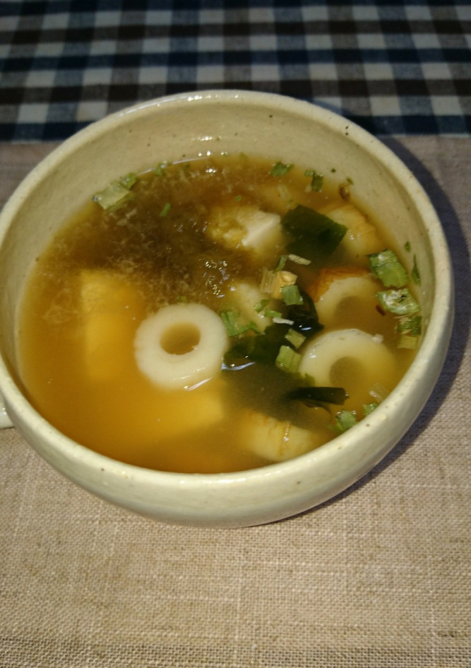 豆腐とちくわのとろろ昆布のお味噌汁-レシピのメイン写真