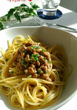 いつもの納豆ぐるぐるパスタ-レシピのメイン写真