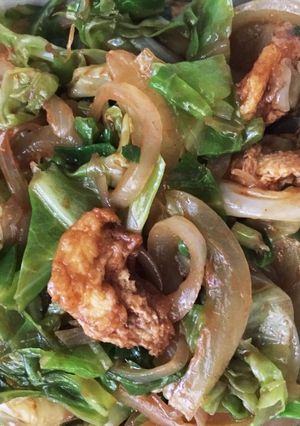 お弁当にも！キャベツと油揚げのカレー炒め-レシピのメイン写真