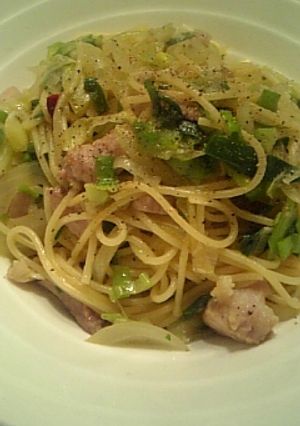 九条ねぎと塩豚のパスタ-レシピのメイン写真