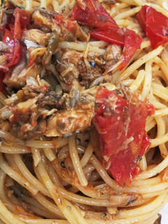 鯖とトマトの簡単パスタ-レシピのメイン写真
