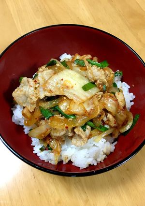大人の給食☆豚キムチ丼-レシピのメイン写真