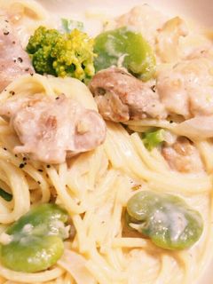 ☆ブロッコリーとそら豆のクリームパスタ☆-レシピのメイン写真