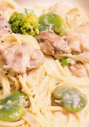 ☆ブロッコリーとそら豆のクリームパスタ☆-レシピのメイン写真