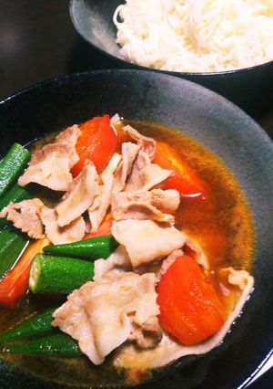 オクラとトマトの具だくさんそうめんつゆ-レシピのメイン写真