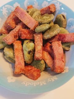 そら豆とベーコンのにんにく炒め-レシピのメイン写真