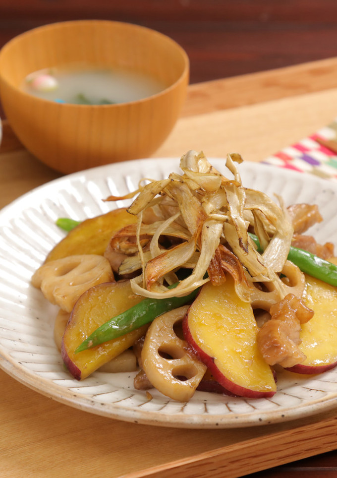 豚肉とたっぷり根菜の甘辛炒め♪-レシピのメイン写真