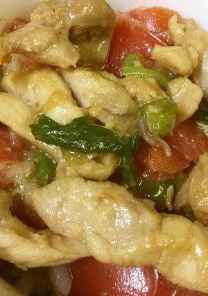 鶏の生姜焼きとトマトの新玉サラダ丼♫-レシピのメイン写真