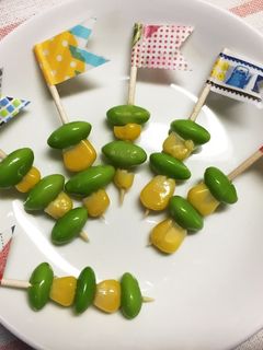 コーンと枝豆の串!隙間埋めおかずに!-レシピのメイン写真