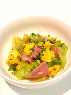 レンジだけ♫レタスと卵の中華あえ-レシピのメイン写真