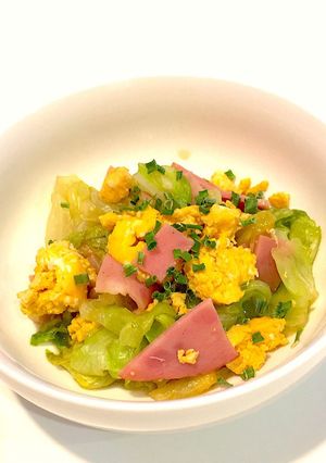 レンジだけ♫レタスと卵の中華あえ-レシピのメイン写真