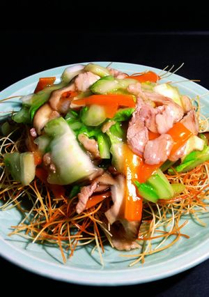 【使いきり】あんかけ揚げそうめん-レシピのメイン写真