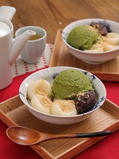 おとうふ白玉&豆乳抹茶アイスクリーム-レシピのメイン写真