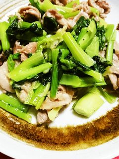 小松菜と豚肉のあんかけ風中華炒め-レシピのメイン写真