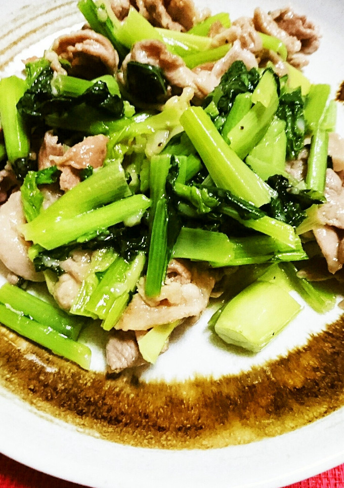 小松菜と豚肉のあんかけ風中華炒め-レシピのメイン写真